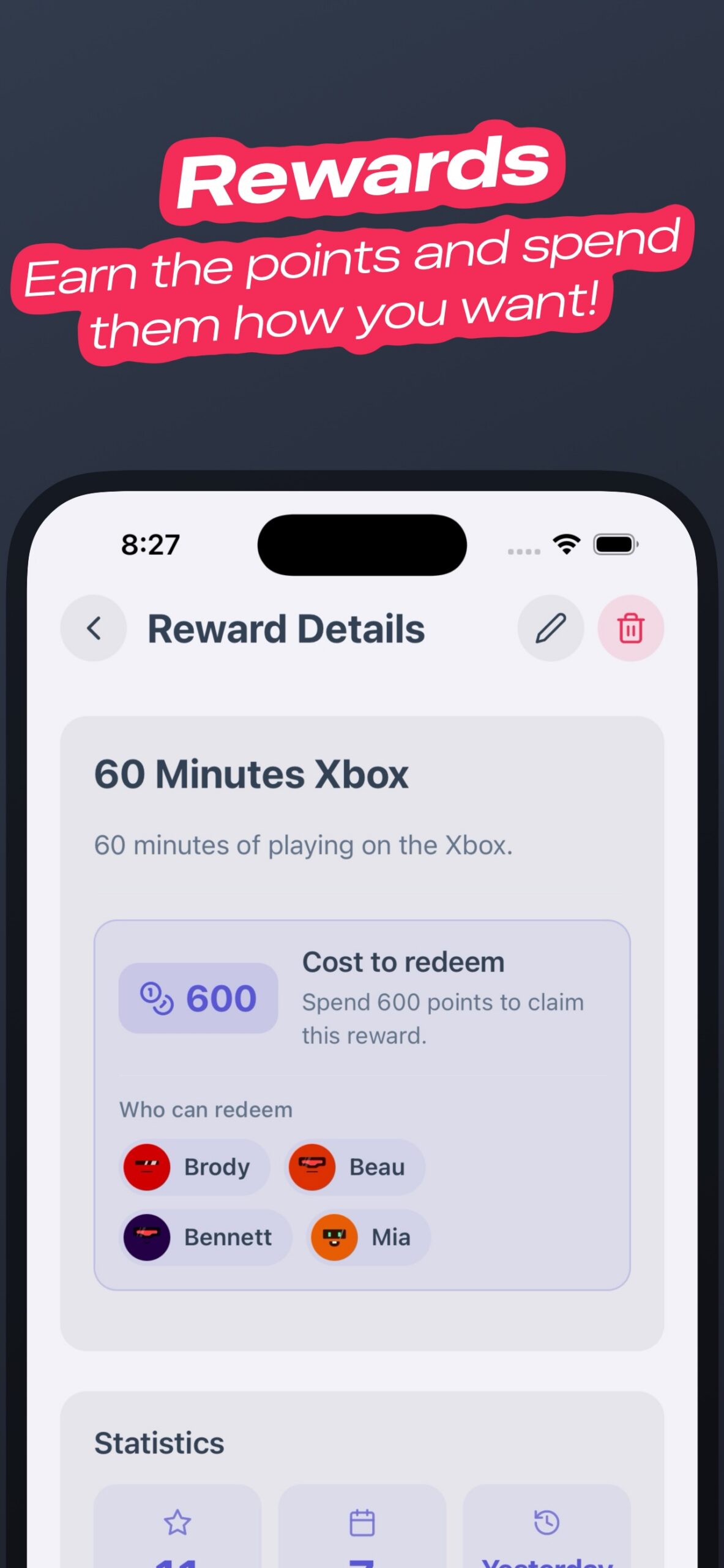 FamilyFit Reward Details — screen time you earn